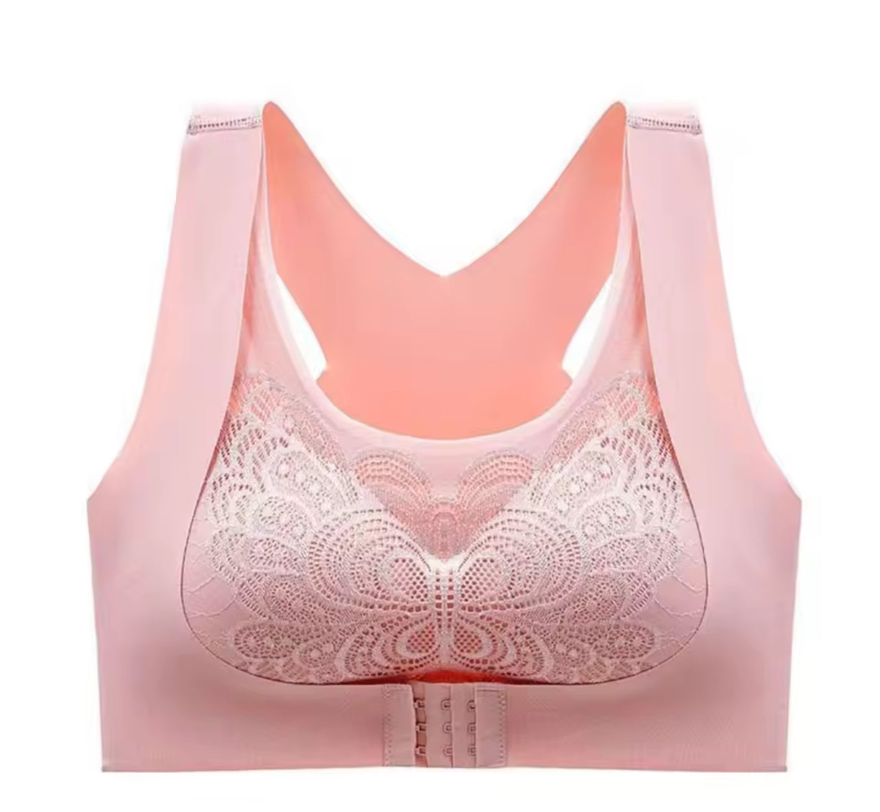 Breast Pad Crop Top For Girl Cross Beauty Back Camisoles Full Cup Front Closure Bra 75182