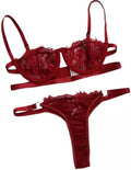 KOSTEN Women'S Lingerie Sets Lace Transparent Underwear Brief Sets Burgundy X4958772