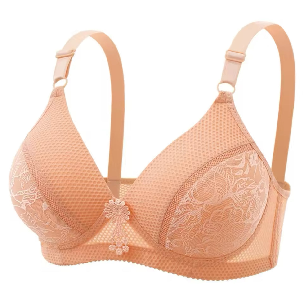 Plus Size Breathable Gathered Bra Women's X4841134