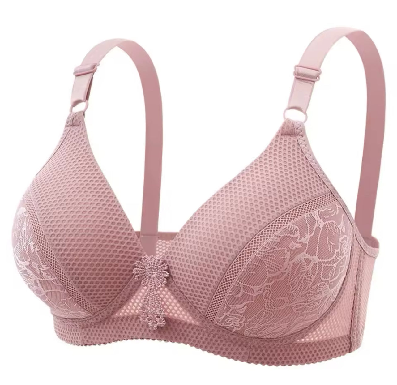 Plus Size Breathable Gathered Bra Women's X4841134