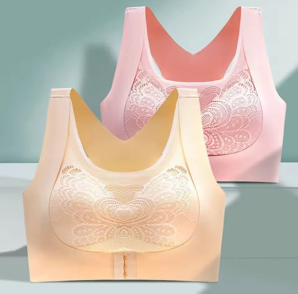 Breast Pad Crop Top For Girl Cross Beauty Back Camisoles Full Cup Front Closure Bra 75182