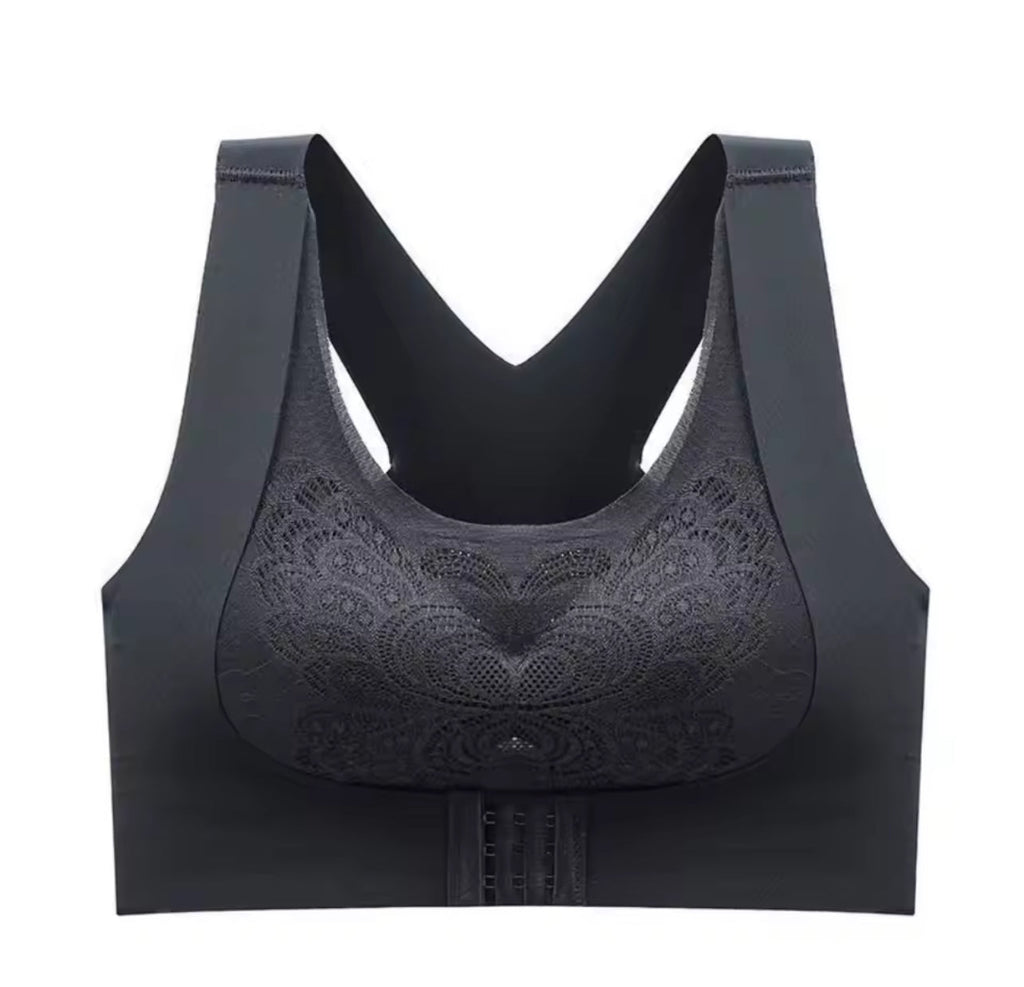 Breast Pad Crop Top For Girl Cross Beauty Back Camisoles Full Cup Front Closure Bra 75182