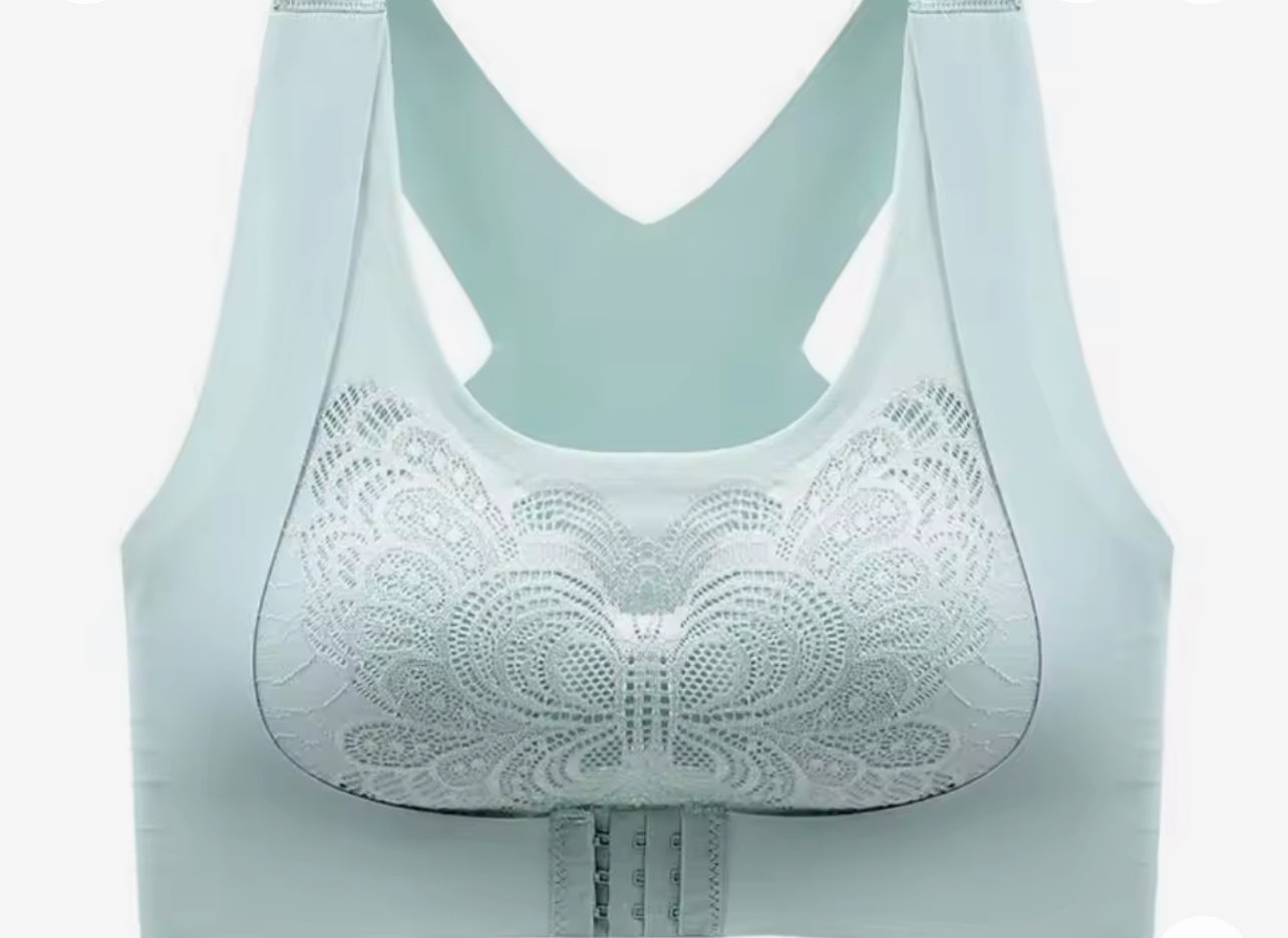 Breast Pad Crop Top For Girl Cross Beauty Back Camisoles Full Cup Front Closure Bra 75182