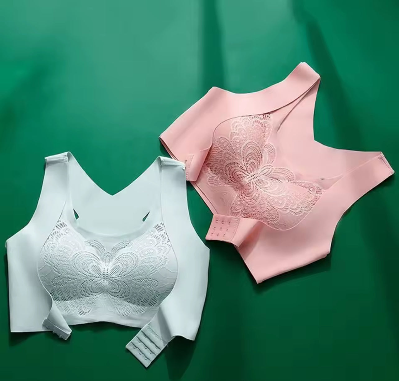 Breast Pad Crop Top For Girl Cross Beauty Back Camisoles Full Cup Front Closure Bra 75182