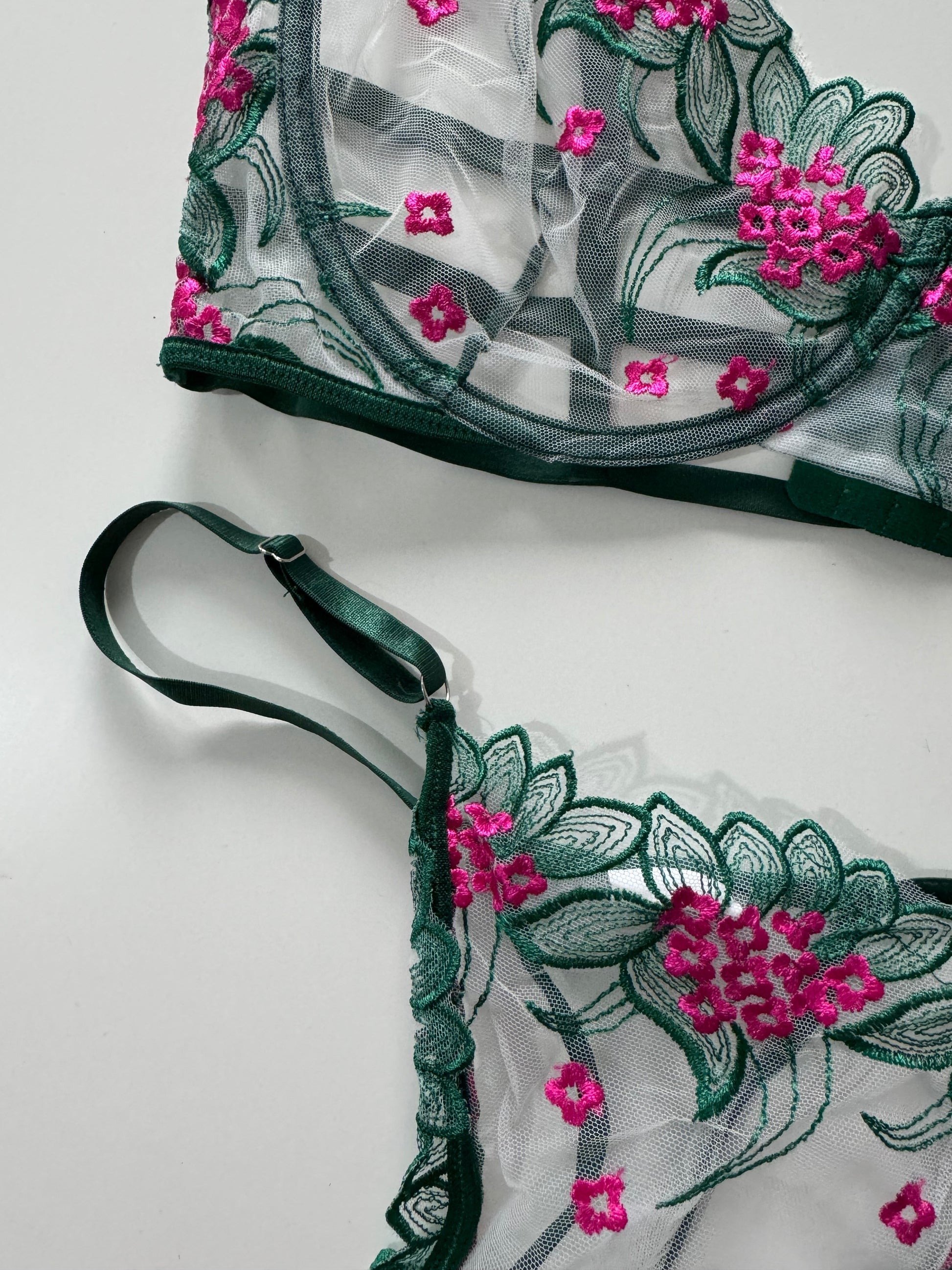 Sweet Flower Floral Pushup Summer B-ra Set