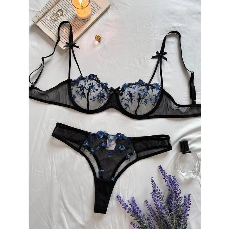 Sweet Flower Floral Pushup Summer B-ra Set
