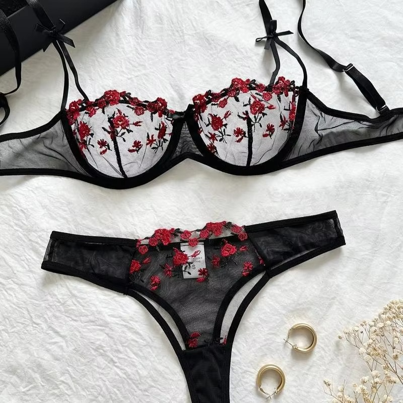 Sweet Flower Floral Pushup Summer B-ra Set