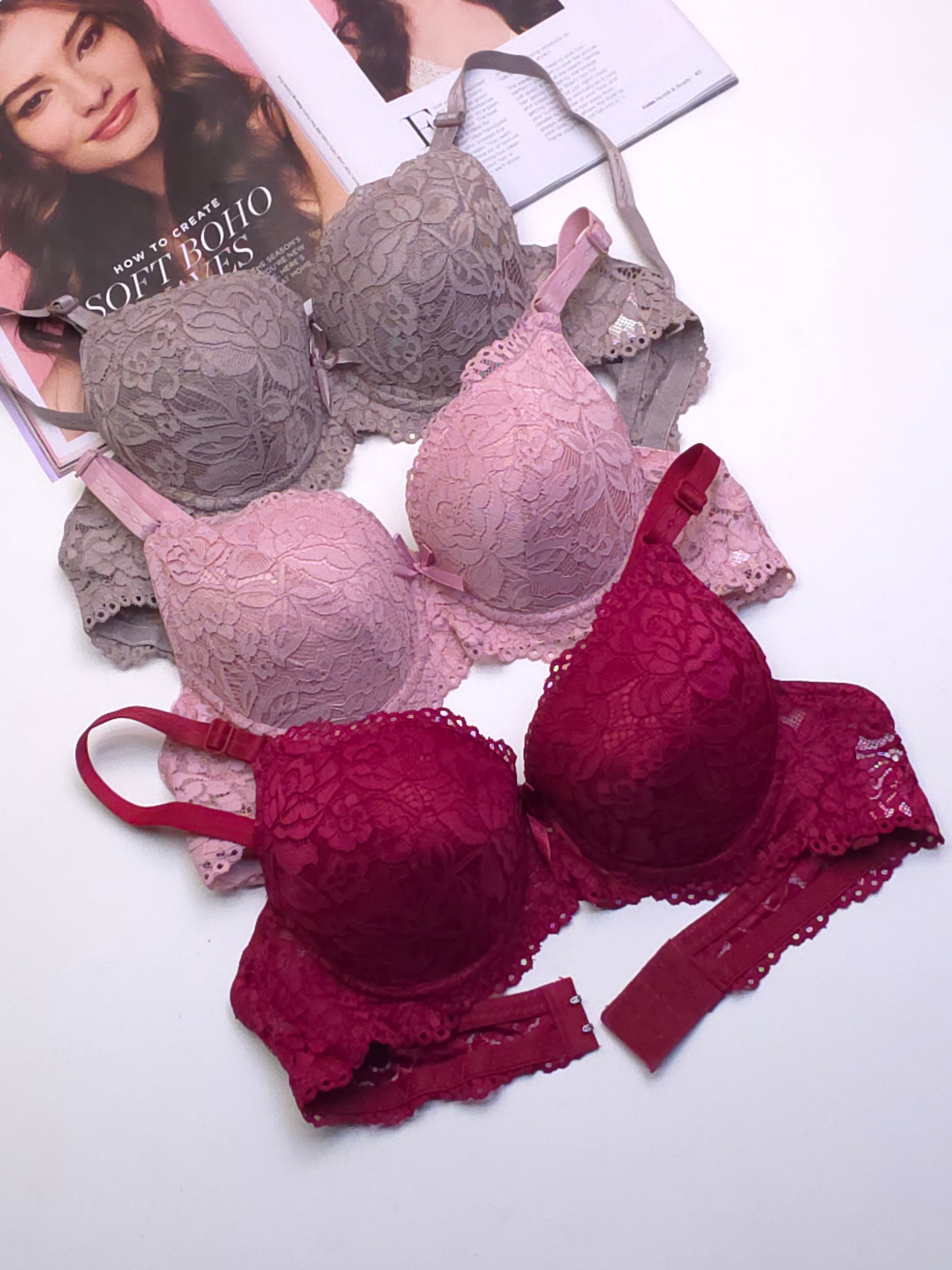 Bridal Double Padded Push-up Lace bra
