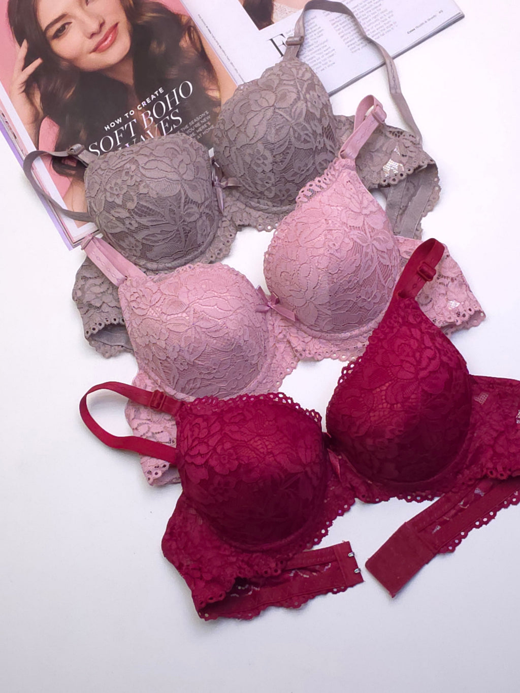 Bridal Double Padded Push-up Lace bra